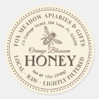 Orange Blossom Honey Flying Bee gepunktete Grenze
