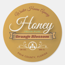 Orange Blossom Honey Jar Runder Aufkleber