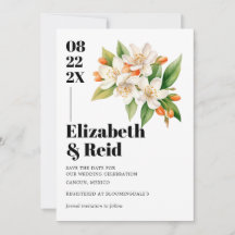 Orange Blossom & Jasmine Blooms Save the Date