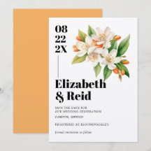 Orange Blossom & Jasmine Blooms Save the Date