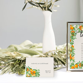Orange Blossom Printed Guest Name Platzkarte Tischnummer