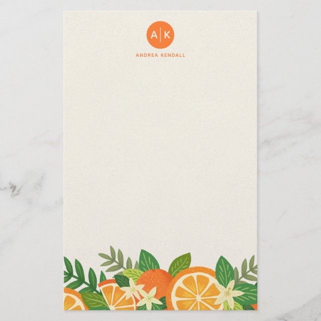 Orange Blossom Stationery Briefpapier (Vorderseite)