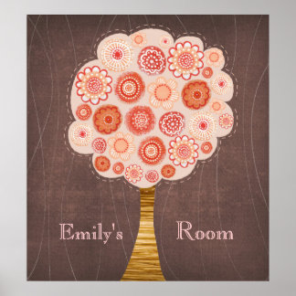 Orange Blossom Tree Baby Girl Room Poster