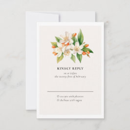 Orange Blossom und Jasmine Wedding RSVP Karte