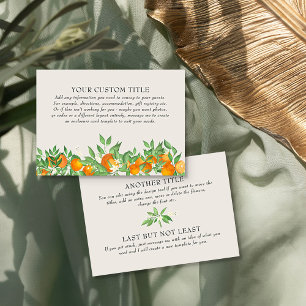 Orange Blossom Wedding DIY Custom Begleitkarte