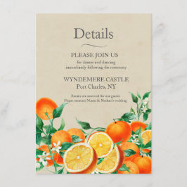 Orange Blossom Wedding QR Code Begleitkarte