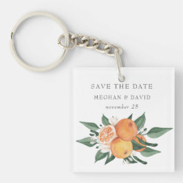 Orange Blossoms Citrus Botanical Save the Date Schlüsselanhänger
