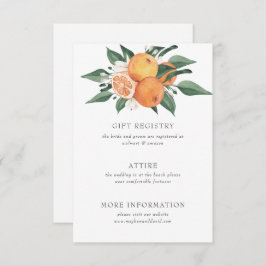 Orange Blossoms Citrus Botanical Wedding  Begleitkarte