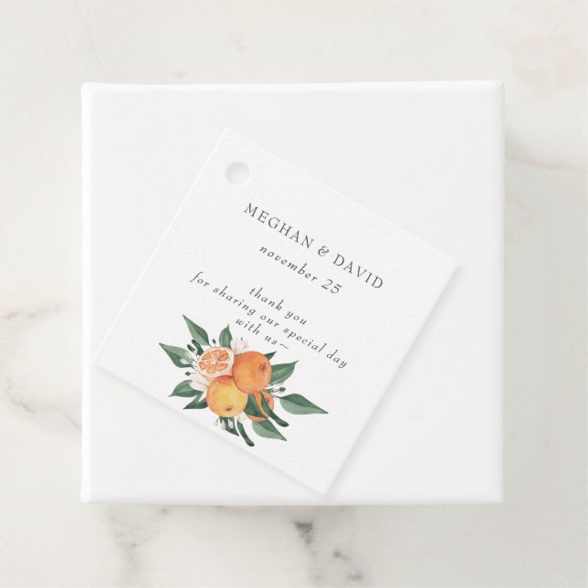 Orange Blossoms Citrus Botanical Wedding  Geschenkanhänger (Beispiel)