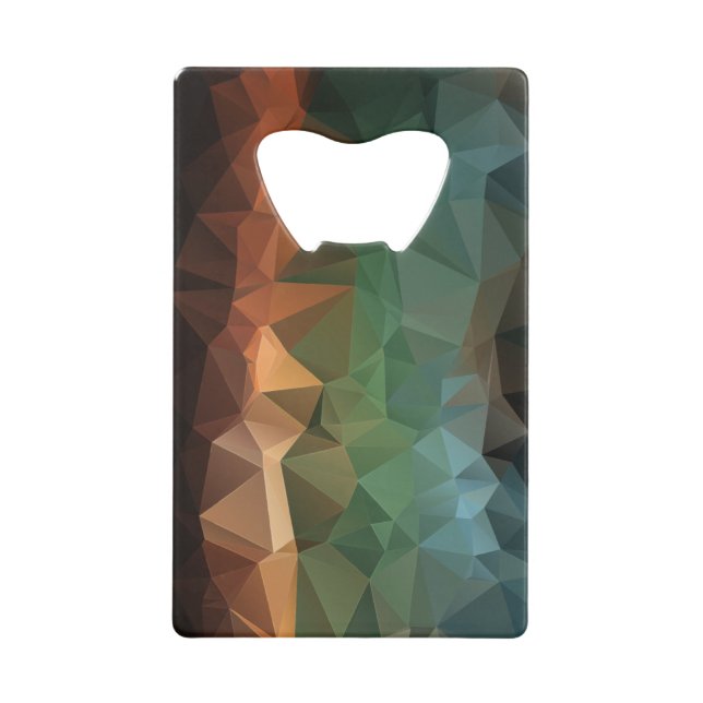 Orange Blue Abstrakt Pyramide Art Kreditkartenflaschenöffner (Vorderseite)