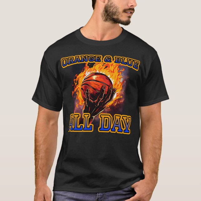 Orange Blue All Day Knicks T-Shirt (Vorderseite)