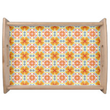 orange, blue, and yellow hues geometric pattern 