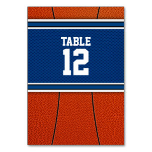Orange Blue Basketball Bar Mitzvah Tischnummer