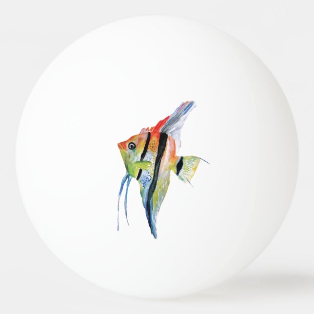 Orange Blue Fish One Star Ping Pong Ball Tischtennisball (Vorderseite)