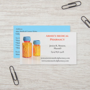 Orange Blue Fltles Pharmaceuticals Pills Visitenkarte