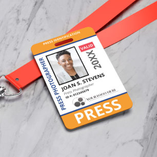 Orange Blue Foto- und Logopressedaten-ID Ausweis