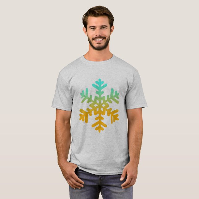 Orange Blue Geay Snowflake T - Shirt (Vorne ganz)