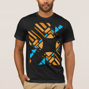 Orange Blue Geometric Circular Southwest Art Look T-Shirt
