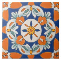 Orange & Blue Geometric, mediterran