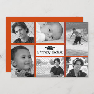 Orange & Blue Grad Einladung, Matte 5" x 7" Einladung