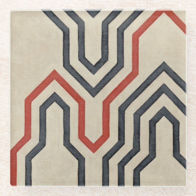 Orange & Blue Graphics Glasuntersetzer (Vorderseite)