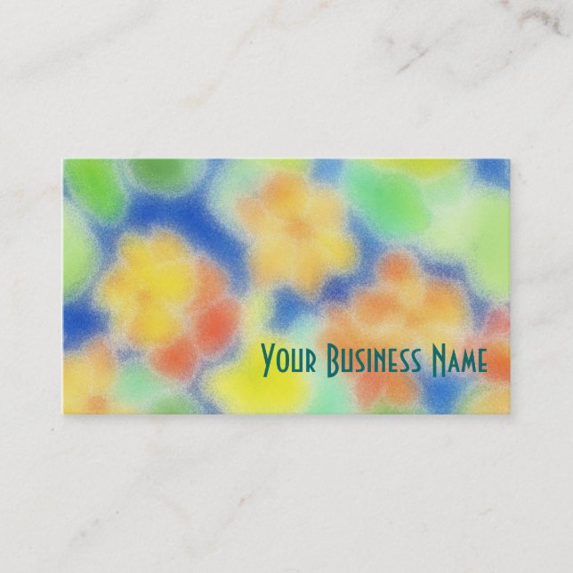 Orange, Blue Green Abstrakt Business Card Visitenkarte (Vorderseite)