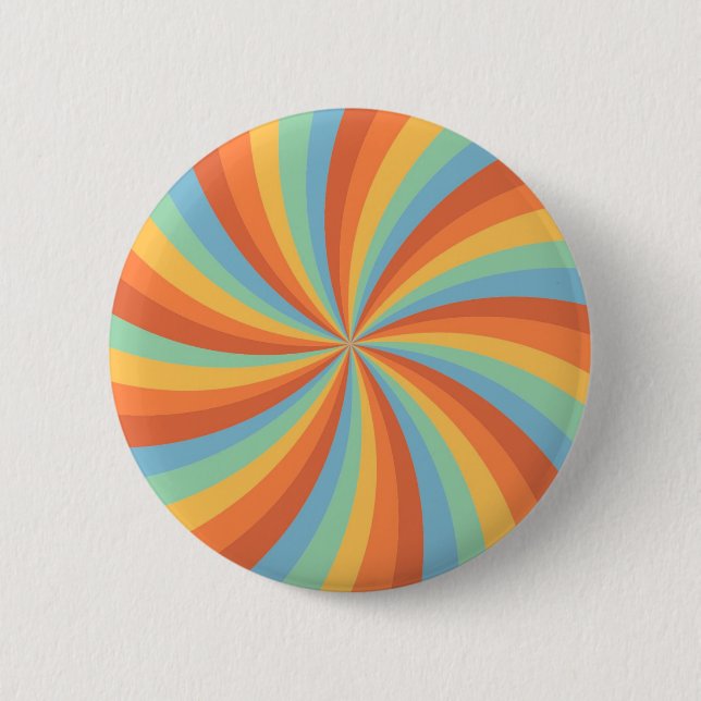 Orange Blue Green Abstrakt Button (Vorderseite)