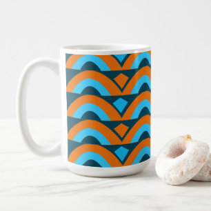 Orange Blue Halbkreis Diamond Geometric Kaffeetasse
