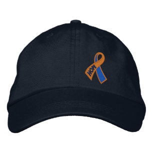 Orange Blue Hope Ribbon Awareness Bestickte Kappe