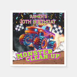 Orange & Blue Monster Truck Hochgeschwindigkeits-G Serviette