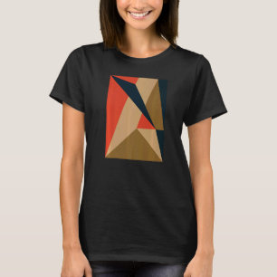 Orange Blue Olive Veige Abstrakt Geometric T-Shirt