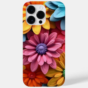 ORANGE BLUE PINK WHITE 3-D SEHEN BLUME Case-Mate iPhone 14 PRO MAX HÜLLE