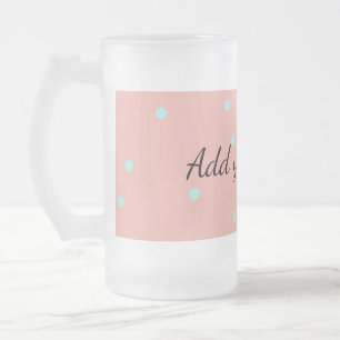 Orange blue polka dots abstract add name text t th mattglas bierglas