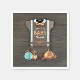 Orange Blue Pumpkins und Bodysuit Fall Baby Dusche Serviette