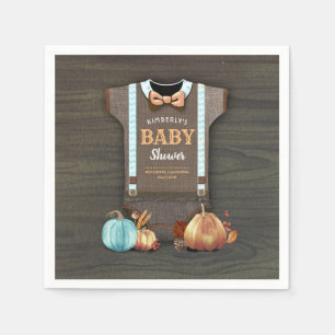 Orange Blue Pumpkins und Bodysuit Fall Baby Dusche Serviette