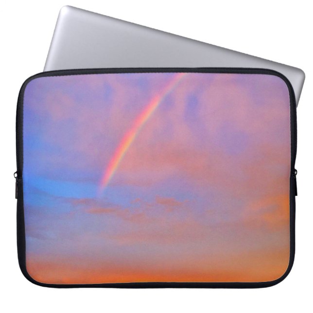 Orange Blue Rainbow Sunset Foto Beautiful Modern Laptopschutzhülle (Vorderseite)