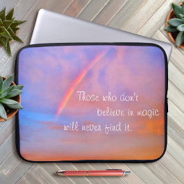 Orange Blue Rainbow Sunset Foto Glaubt an Magie Laptopschutzhülle