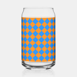 Orange Blue Schachbrett Diamond Pattern Dosenglas