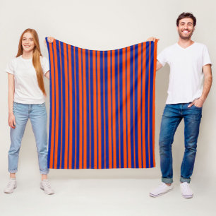 Orange Blue Stilelemente Design Streifen Fleecedecke