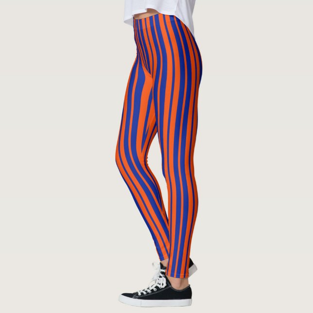 Orange Blue Stilelemente Design Streifen Leggings (Von Creator hochgeladen)