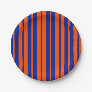 Orange Blue Stilelemente Design Streifen Pappteller