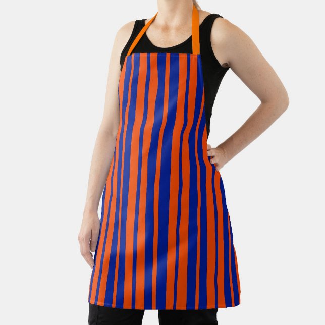 Orange Blue Stilelemente Design Streifen Schürze (Von Creator hochgeladen)