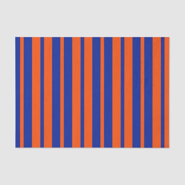 Orange Blue Stilelemente Design Streifen Seidenpapier (Vorderseite)
