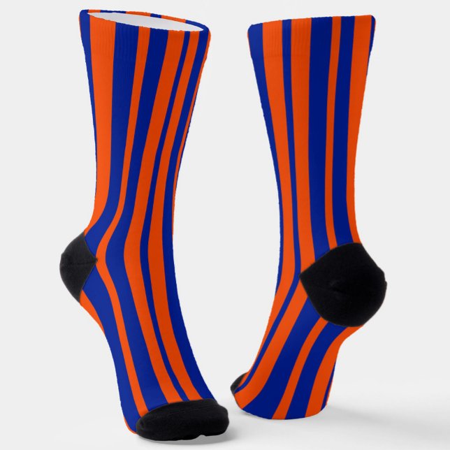 Orange Blue Stilelemente Design Streifen Socken (Von Creator hochgeladen)