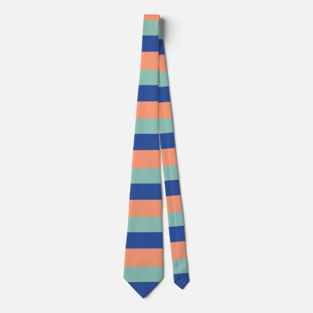 Orange & Blue Stripes Krawatte (Vorderseite)
