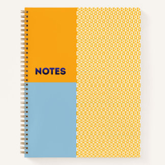Orange Blue Sunburst-Schachbrett-Notizbuch - S Notizbuch