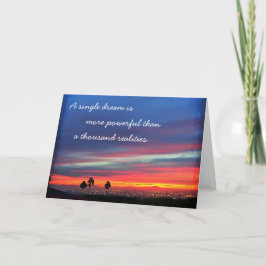 Orange Blue Sunset Single Dream Powerful Quote Karte