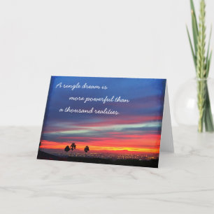 Orange Blue Sunset Single Dream Powerful Quote Karte