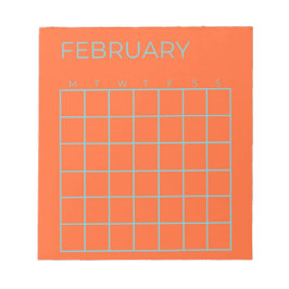 Orange Blue Tosca Februar Undated Calendar Notizblock