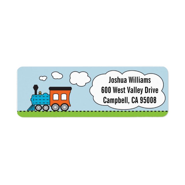 Orange/Blue Train Address Labels (Vorne)